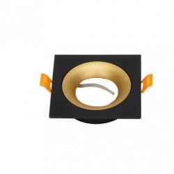 Empotrable Anou 1xgu10 Cuadrado Negro/oro  2×9,2×9,2 Cm 8 De Corte.c/portalampara10800