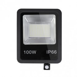 Proyector C/sensor  Olivino 100w 6500k Negro 9000lm  Led Sm Ip66 39,5×28,5×7 Cm11010