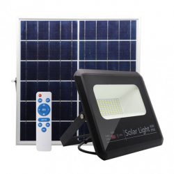 Proyector Solar Malaquita 40w 6500k Negro 3600lm (20,5x23x6)(35×23,5×2)cm mando y Cable 5m10974