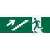 Adhesivo Salida De Emergencia Escalera Derecha Subida 6,5x20 Cm