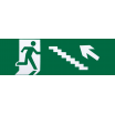 Adhesivo Salida De Emergencia Escalera Izquierda  Subida 6,5x20 Cm