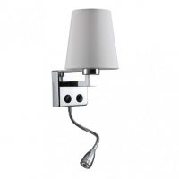 Aplique 3w 4000k +1xe27 Paulo Cromo/pantalla Blanca 285lm 37x14x17cm Doble Encendido