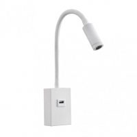 Aplique 3w 4000k Capote Blanco Usb E Interrupt. 43x6x4 Cm 285lm Articulab. Y Orientab.