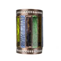 Aplique Artesanal Casablanca 1xe27 Marron/colores 25x16d