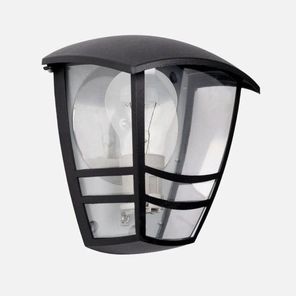 Aplique Exterior Aluminio Alnilan 1xe27 Negro Ip44 20x17,5x13 Cm C/reflector