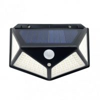 Aplique Solar  6000k Kira Negro 450lm Ip65 9,5x13,5x5cm Sensor Mov.Crepusc.