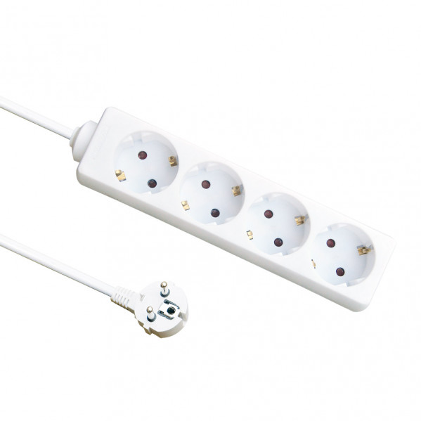 Base Multiple 4 Enchufes Cable 1,5m 3gx1,5mm Cobre 3500w Max