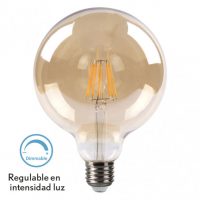 Bombilla Filamento Globo 16x12,5d 8w Regulable 700lm E27 Ambar 2700k