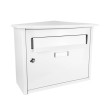 Buzon De Correo Nikita Acero Galvanizado Blanco 33x39x17 Cm Diseño Trampilla Antilluvia Resistente - Imagen 2