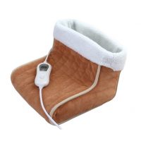 Calientapies Electrico Relax 100w Camel/blanco 24x30x30cm 3niveles Calor Apagado Automatico Lavable