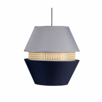 Colgante 3 Pantallas Trajano1xe27 Azul/ Gris Regx35x35 Cm