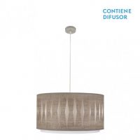Colgante Alexandra 2xe27 Niquel/madera Gris Regx50x50 cm