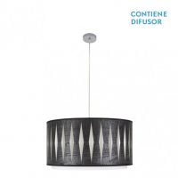 Colgante Alexandra 2xe27 Cromo/madera Negra Regx50x50 cm