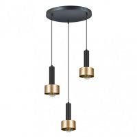 Lampara Allende 3xe27 Negro/oro Regx35x35 Cm