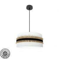 Colgante Angola 3xe27 Negro/blanco-yute Regx50x50cm