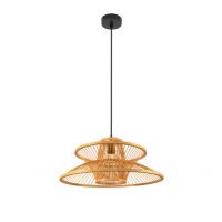 Colgante Bambu Bento Negro/natural 1xe27 Regx50x50cm