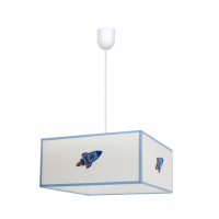 Colgante Cohete 1xe27 Blanco/azul Regx35x35