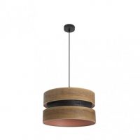 Colgante Colet 1xe27 Negro/madera Oscura Regx40x40 Cm