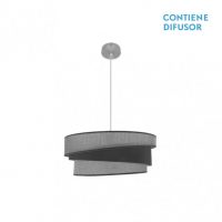 Colgante Hara 2xe27 Niquel/gris Regx50x50 Cm