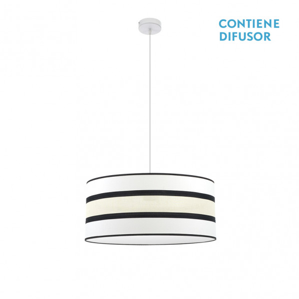 Colgante Karla 2xe27 Blanco/beis Regx50x50 Cm