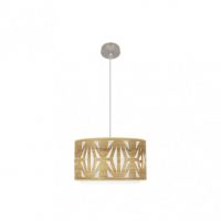 Colgante Katerina 1xe27 Niquel/madera Clara Regx40x40 cm