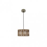 Colgante Katerina 1xe27 Cuero/madera Oscura Regx30x30 cm