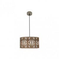 Colgante Katerina 1xe27 Cuero/madera Oscura Regx40x40 cm