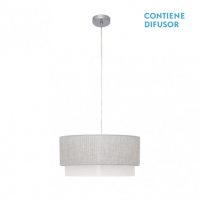 Colgante Kenya 3xe27 Gris/blanco Regx40x40 Cm