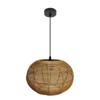 Colgante Kepa 1xe27 Negro/natural Regx30x30cm Rattan