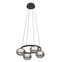 Colgante Pompeya 4l Neg 28w 3000-4000-6000k C/remoto Y Reg.intensidad 2520lm Regx48x48 Cm