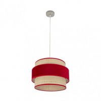 Colgante Reyes 1xe27 Niquel/natural-rojo Regx40x40 Cm