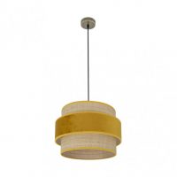 Colgante Reyes 1xe27 Cuero/natural-yema Regx40x40 Cm