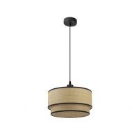 Colgante Roque 1xe27 Natural/negro Regx40x40 Cm