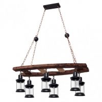 Colgante Rustico Finca 6xe27 Negro Regx78x40 Cm