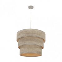 Colgante Triple Smile 3xe27 Niquel/madera Gris Regx50x50 Cm