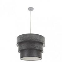 Colgante Triple Smile 3xe27 Cromo/madera Negra Regx50x50 Cm