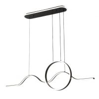 Colgante Year Negro 177w 3000-4000-6000k 15756lm  C/luz Ambiente Remoto Y Reg.intensidad Regx120x15cm