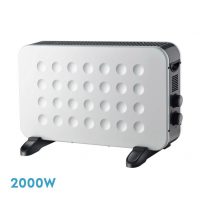 Convector Hogar 2000w Blanco/negro 2potencias Termost.regulable Protecc.contracalentamiento,Turbo 38x61x22cm