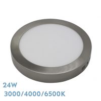 Downlight Superf.diorita 24w 3000k-4000k-6500k Niquel 2160lm 3,5x29x29 Cm