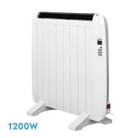 Emisor Termico Gaban 1200w X En Aluminio Blanco Remoto Lcd,temporizador Mural/portat.58,5x72x5,5 Cm