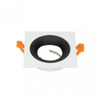 Empotrable Anou 1xgu10 Cuadrado Blanco/negro 2x9,2x9,2 Cm 8 De Corte.c/portalampara