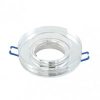 Empotrable Cristal Solna 1xgu10 Redondo Grosor 2cm Transparente C/portalampara 2x9,5x9,5 Cm Corte 6 Cm