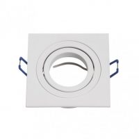 Empotrable Orient.cenote 1xgu10 Cuadrado Blanco 2x9,2x9,2 Cm 8 De Corte. C/portalampara