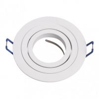 Empotrable Orientable Cenote 1xgu10 Redondo Blanco 2x9,2x9,2 Cm 8 De Corte.c/portalampara