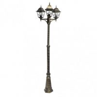 Farola Exterior Aluminio Bootes 3xe27 Neg/oro Ip44 228x62x62 Cm