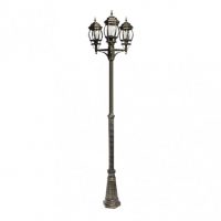 Farola Exterior Aluminio Caelum 3xe27 Neg/oro Ip45 228x55x55 Cm