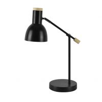 Flexo Tejo 1xe27 Negro/haya Orientable 50x15x16,5cm