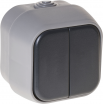Interruptor Doble  Bert Ip54 Gris 7x7x5 Cm