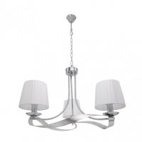 Lampara Baeza 3xe14 Cromo Pantalla Blanca Regx52x52 Cm