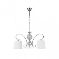 Lampara Bogota 3xe14 Cromo Pantalla Blanca  Regx57x57 Cm